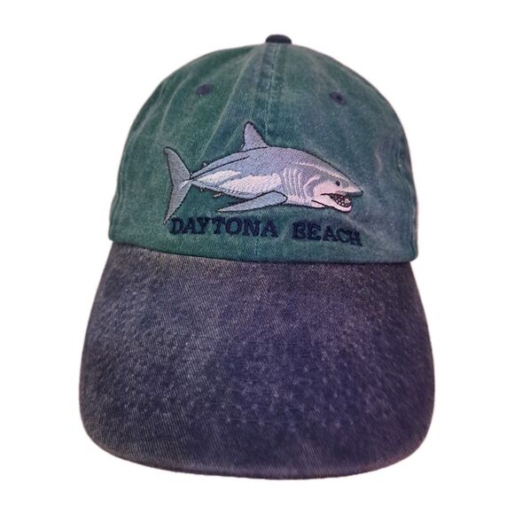 Daytona Beach Shark Distinctive Headwear Retro Faded Adjustable Baseball Hat - Picture 1 of 15